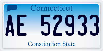 CT license plate AE52933