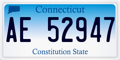 CT license plate AE52947