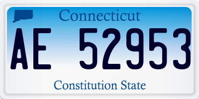 CT license plate AE52953