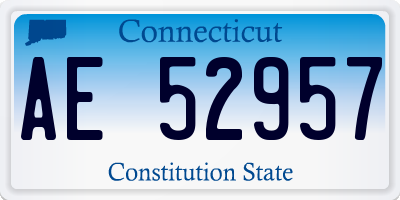 CT license plate AE52957