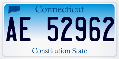 CT license plate AE52962