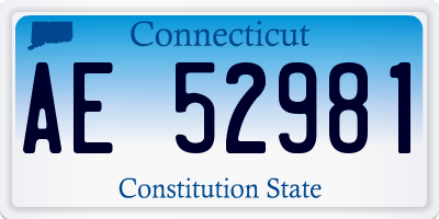 CT license plate AE52981