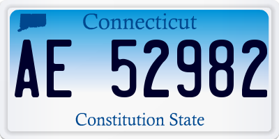 CT license plate AE52982