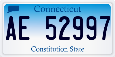 CT license plate AE52997