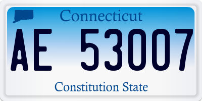 CT license plate AE53007