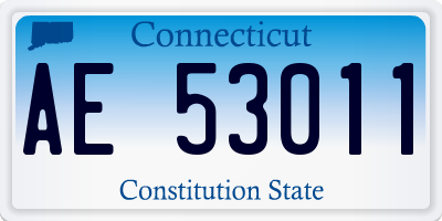 CT license plate AE53011