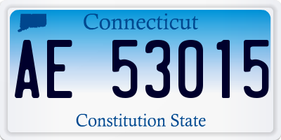 CT license plate AE53015