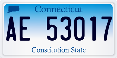 CT license plate AE53017