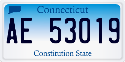 CT license plate AE53019