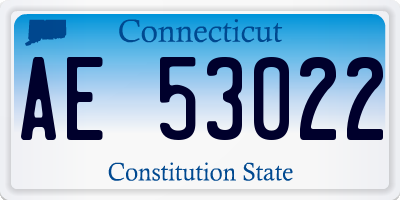 CT license plate AE53022