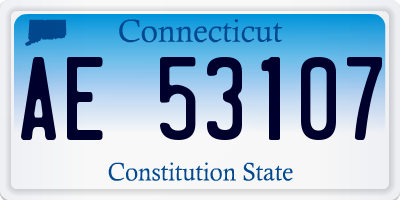 CT license plate AE53107