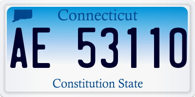 CT license plate AE53110