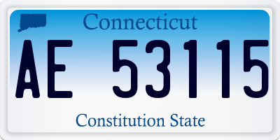 CT license plate AE53115