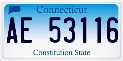 CT license plate AE53116