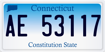 CT license plate AE53117