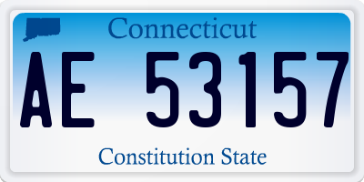 CT license plate AE53157
