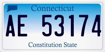 CT license plate AE53174