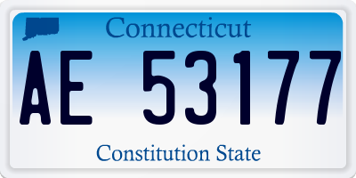 CT license plate AE53177