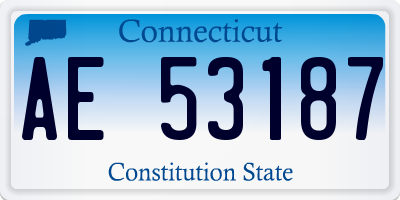 CT license plate AE53187