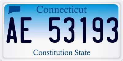 CT license plate AE53193