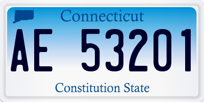 CT license plate AE53201