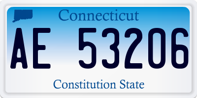 CT license plate AE53206