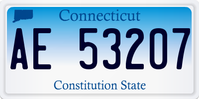 CT license plate AE53207