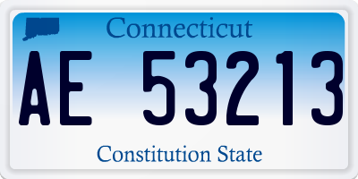CT license plate AE53213
