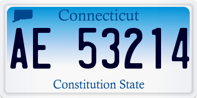 CT license plate AE53214