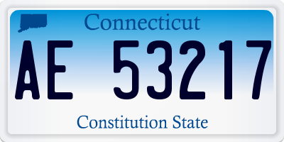 CT license plate AE53217