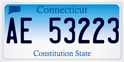 CT license plate AE53223