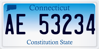 CT license plate AE53234