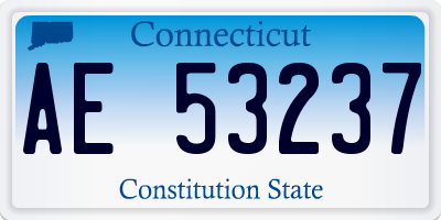 CT license plate AE53237