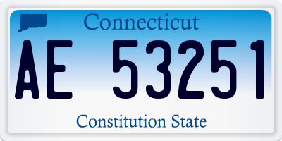 CT license plate AE53251