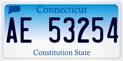 CT license plate AE53254