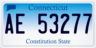 CT license plate AE53277