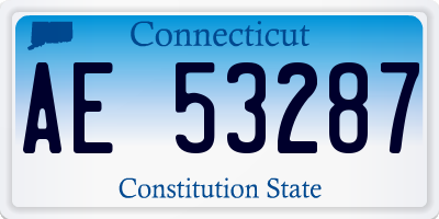 CT license plate AE53287