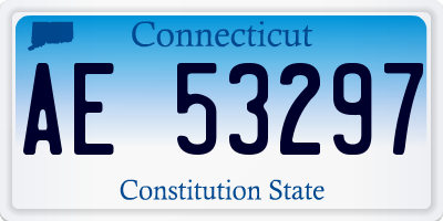 CT license plate AE53297
