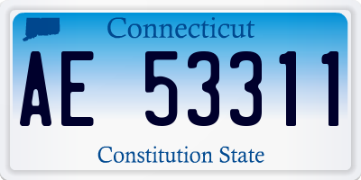 CT license plate AE53311
