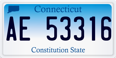 CT license plate AE53316