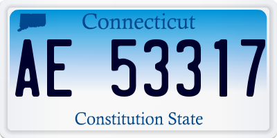 CT license plate AE53317