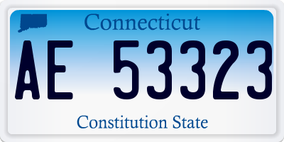 CT license plate AE53323