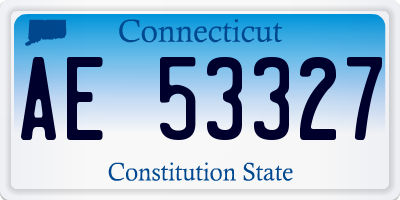 CT license plate AE53327