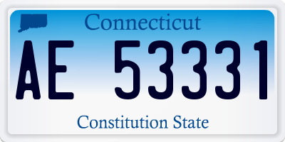 CT license plate AE53331