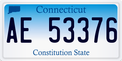 CT license plate AE53376