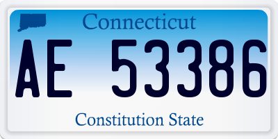 CT license plate AE53386