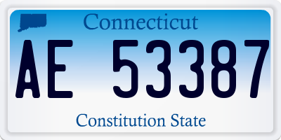 CT license plate AE53387