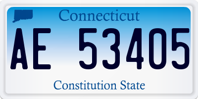 CT license plate AE53405