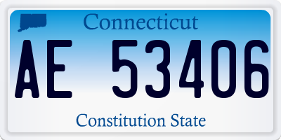 CT license plate AE53406