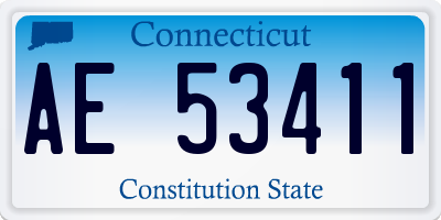 CT license plate AE53411